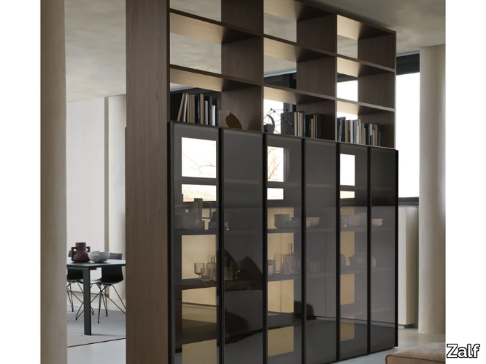 FREESPACE SM2200 - Floor-ceiling mounted divider double-sided bookcase _ Zalf