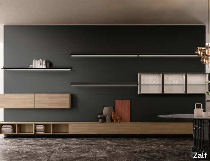 MODULOR SM2225 - Modular storage wall with integrated lighting _ Zalf