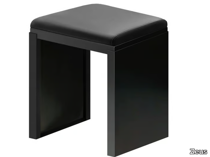 IRONY PAD STOOL - Upholstered leather stool _ Zeus