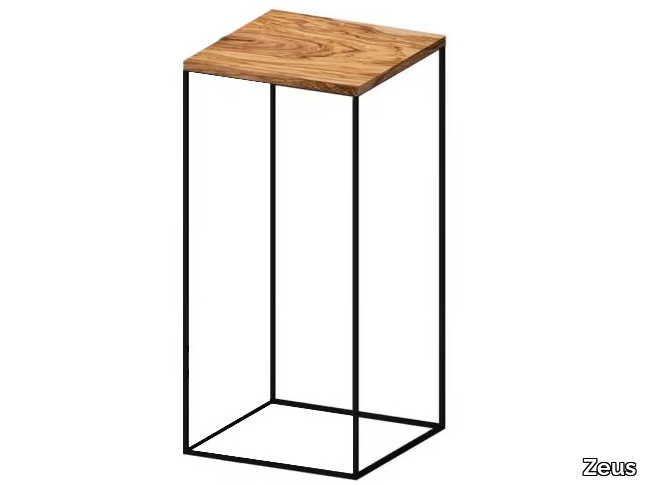 SLIM IRONY - Square solid wood high side table _ Zeus