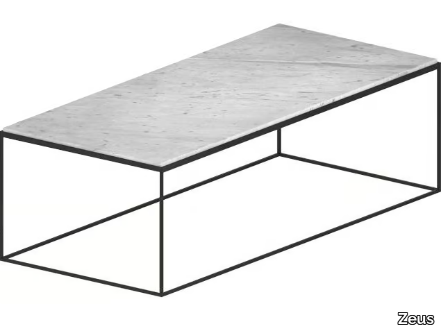 SLIM MARBLE - Rectangular Carrara marble coffee table _ Zeus