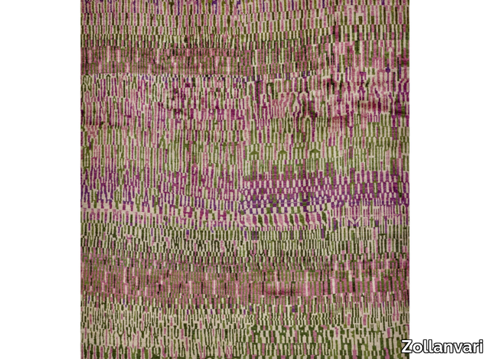 WATER MEADOW IN PURPLE & GREY GREEN - Rectangular wool rug _ Zollanvari