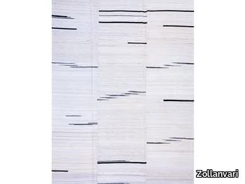 'SUMI' BRUSHSTROKES 3 - Rectangular striped wool rug _ Zollanvari