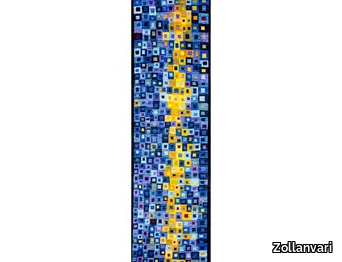 MODERNIST STAINED-GLASS RUNNER 3 - Check rectangular wool runner _ Zollanvari