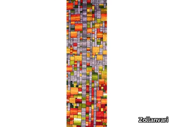 MODERNIST STAINED-GLASS RUNNER 2 - Rectangular check wool runner _ Zollanvari