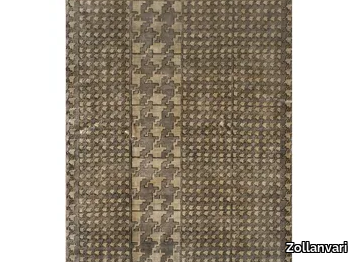 MADRASA IN PALE CHARCOAL & CARAMEL - Rectangular wool rug _ Zollanvari