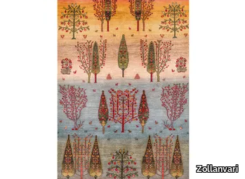 WOODLAND AT SUNSET - Rectangular wool rug _ Zollanvari