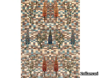 WOODLAND ON SQUARES REVISITED - Rectangular wool rug _ Zollanvari