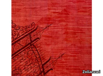 BEHIND THE GATE ON RED - Rectangular fabric rug _ Zollanvari