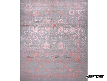 JEZIORAK PINKS ON GREY - Patterned rectangular wool and silk rug _ Zollanvari