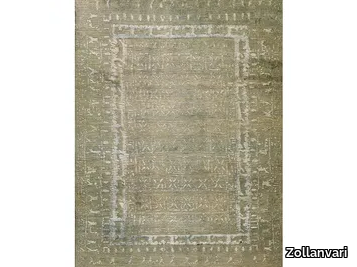 PAZYRYK SILVER & GREY - Rectangular wool and silk rug _ Zollanvari