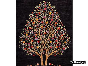 POMEGRANATE TREE OF LIFE 26 - Contemporary style rectangular custom wool rug _ Zollanvari