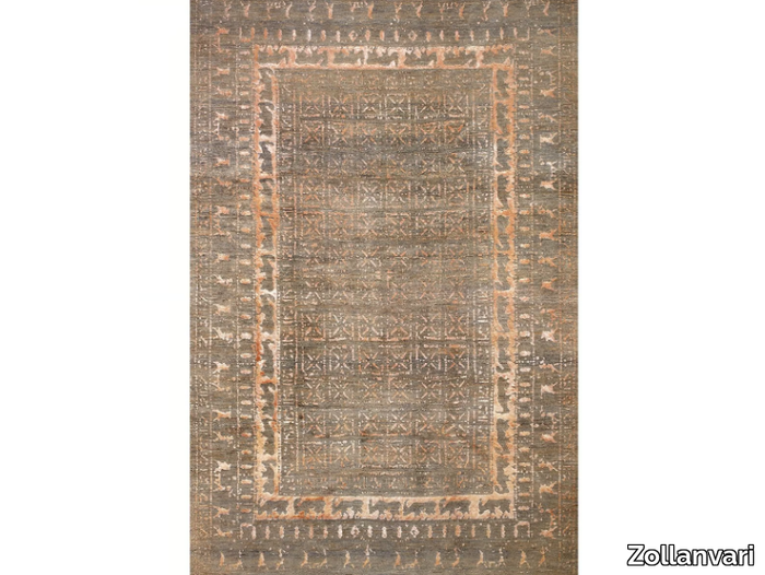 PAZYRYK COPPER & GREY - Rectangular wool and silk rug _ Zollanvari