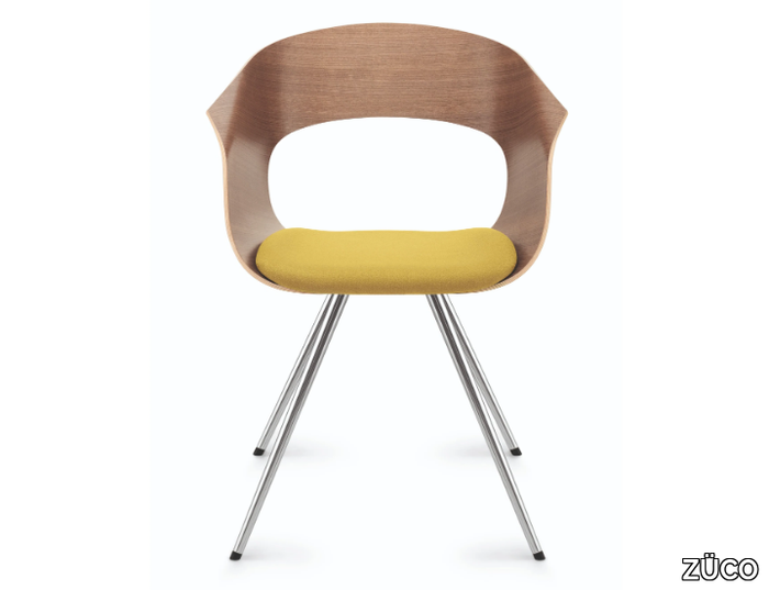 BONITO - Wooden chair and aluminium legs with armrests _ ZÜCO