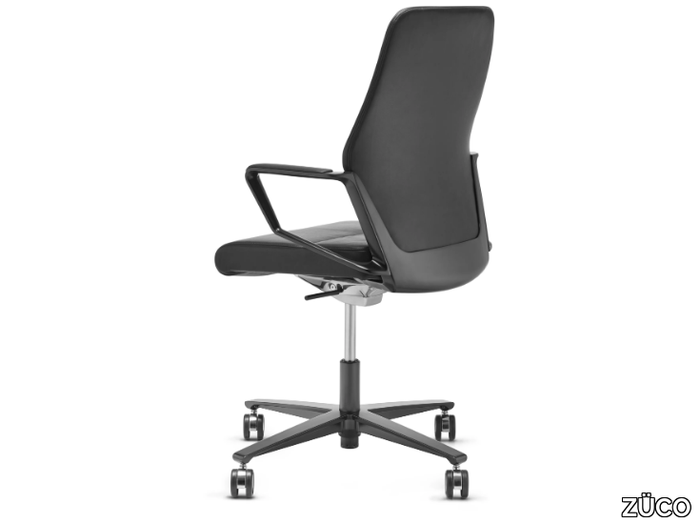 SIGNO - Swivel leather office chair with castors _ ZÜCO