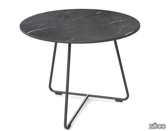 AVERIO - Round metal coffee table and HPL top _ ZÜCO