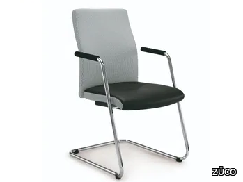 CUBO FLEX - Training chair in leather and fabric with armrests _ ZÜCO