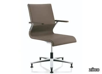 LACINTA COMFORT LINE - Swivel height-adjustable leather office chair with armrests _ ZÜCO