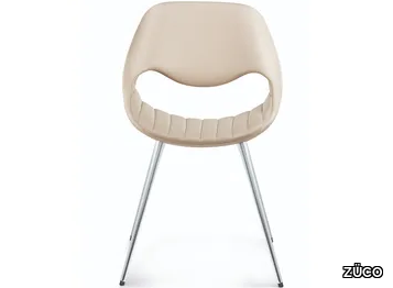 LITTLE PERILLO XS - Upholstered leather chair and aluminium legs _ ZÜCO