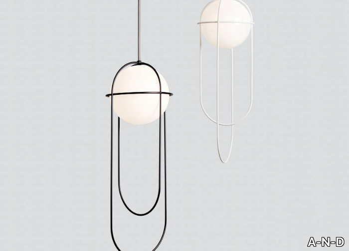 ORBIT - Glass and steel pendant lamp _ A-N-D