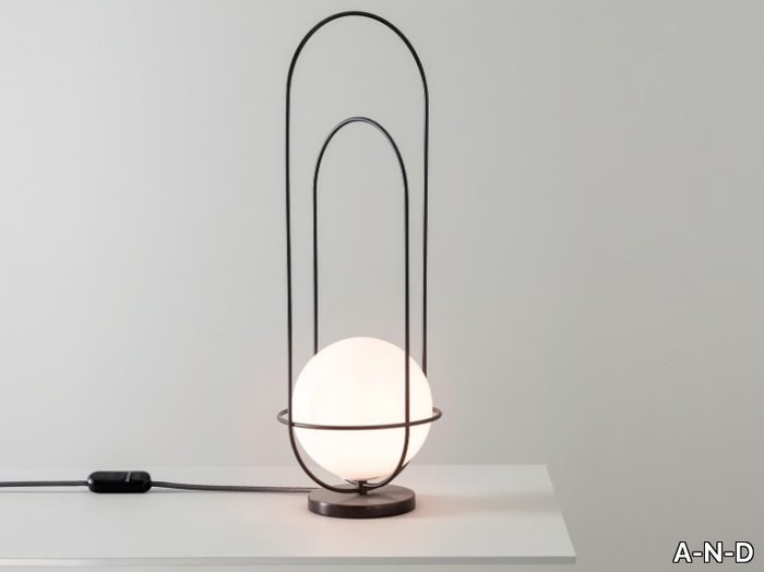 ORBIT - Glass and steel table lamp _ A-N-D