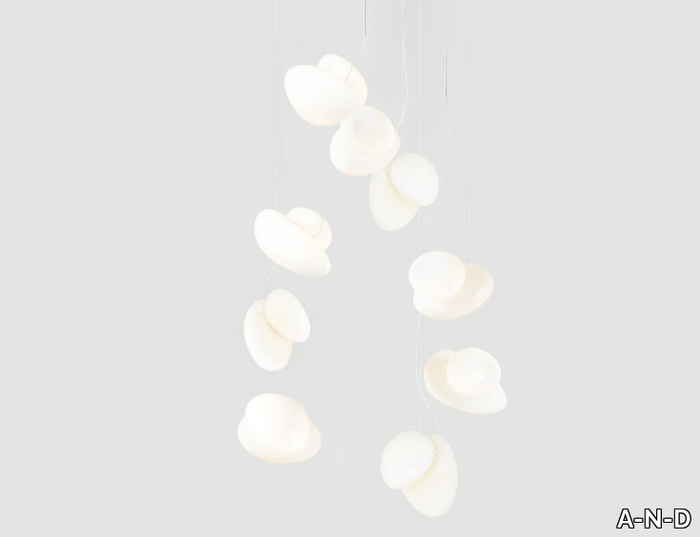 PEBBLE CHANDELIER 7 - LED blown glass pendant lamp _ A-N-D