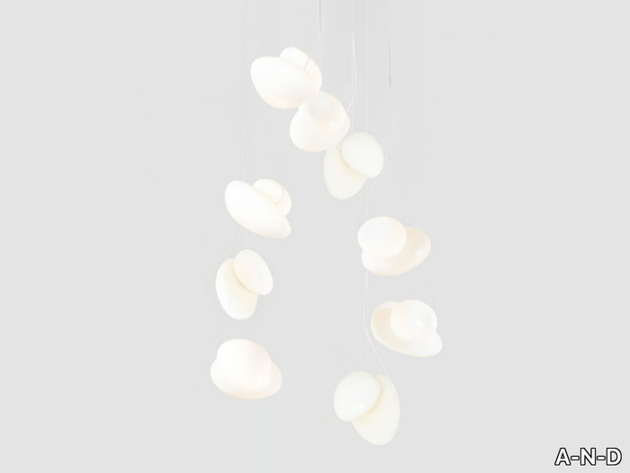 PEBBLE CHANDELIER 9 - LED blown glass pendant lamp _ A-N-D