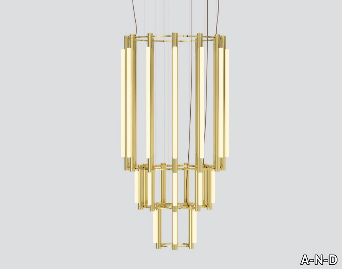 PIPELINE CHANDELIER 11 - LED aluminium and acrylic chandelier _ A-N-D