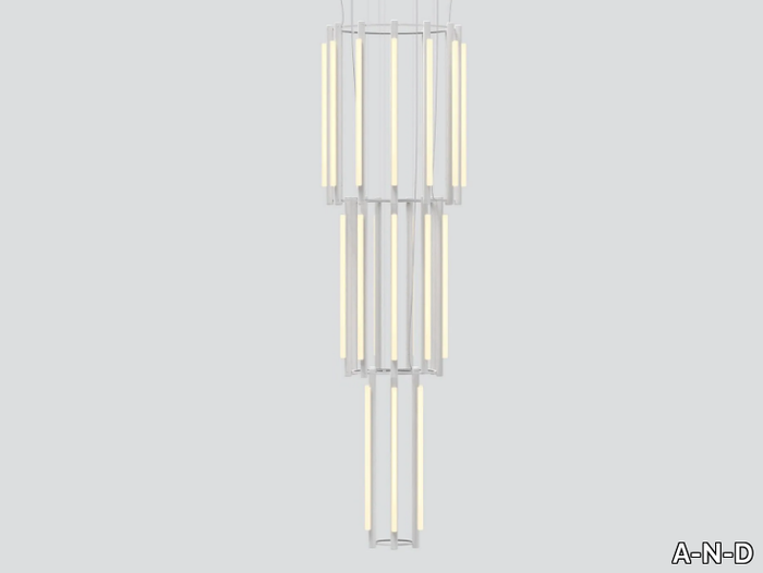 PIPELINE CHANDELIER 12 - LED aluminium and acrylic chandelier _ A-N-D