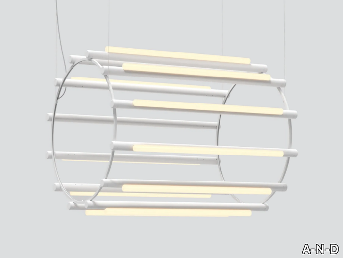 PIPELINE CHANDELIER 6 - LED aluminium and acrylic pendant lamp _ A-N-D