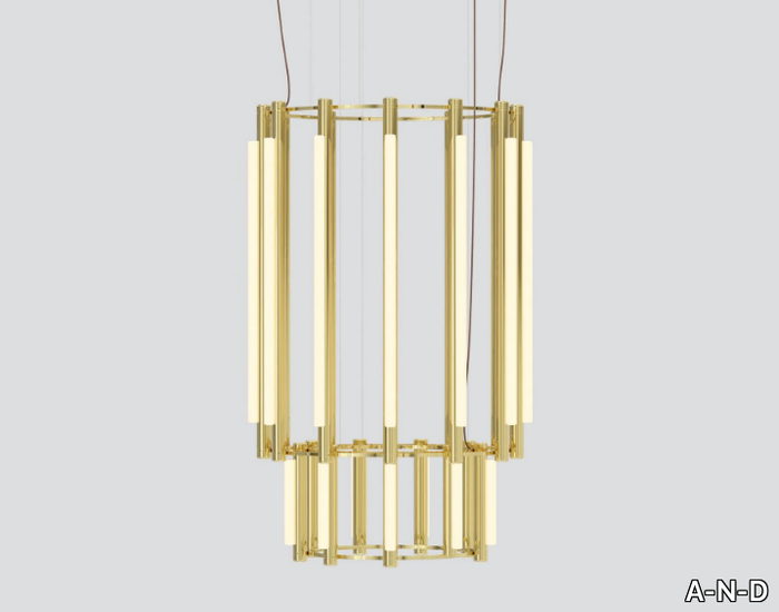 PIPELINE CHANDELIER 9 - LED aluminium and acrylic chandelier _ A-N-D