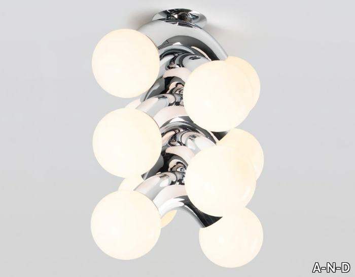 VINE 5 - LED glass and steel ceiling lamp _ A-N-D