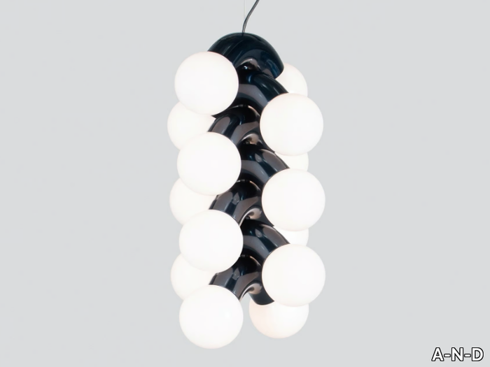 VINE 7 - Glass and steel pendant lamp _ A-N-D