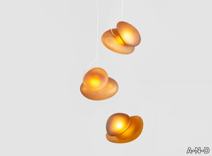 PEBBLE CHANDELIER 3 - LED blown glass pendant lamp _ A-N-D