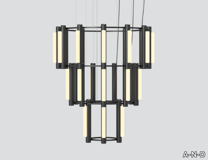 PIPELINE CHANDELIER 10 - LED aluminium and acrylic chandelier _ A-N-D