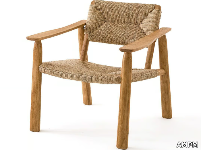 ABONDANCE - Straw easy chair with armrests _ AMPM