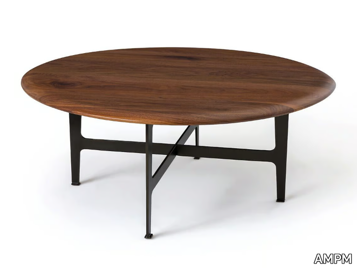 ADDISON - Low round walnut coffee table _ AMPM