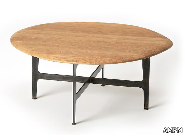 ADDISON - Round low oak coffee table _ AMPM