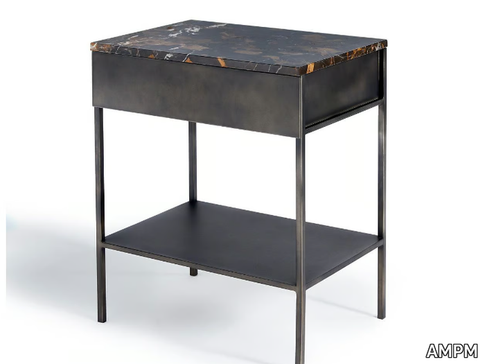 AMBRETTE - Marble bedside table with drawers _ AMPM