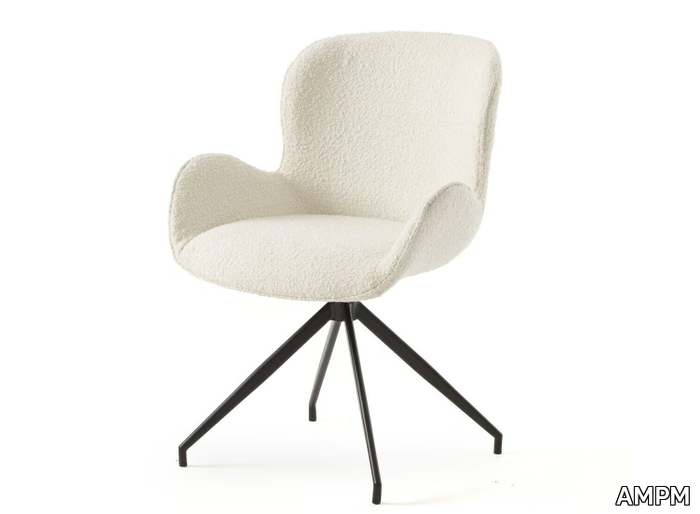 ASYAR - Trestle-based swivel fabric chair _ AMPM