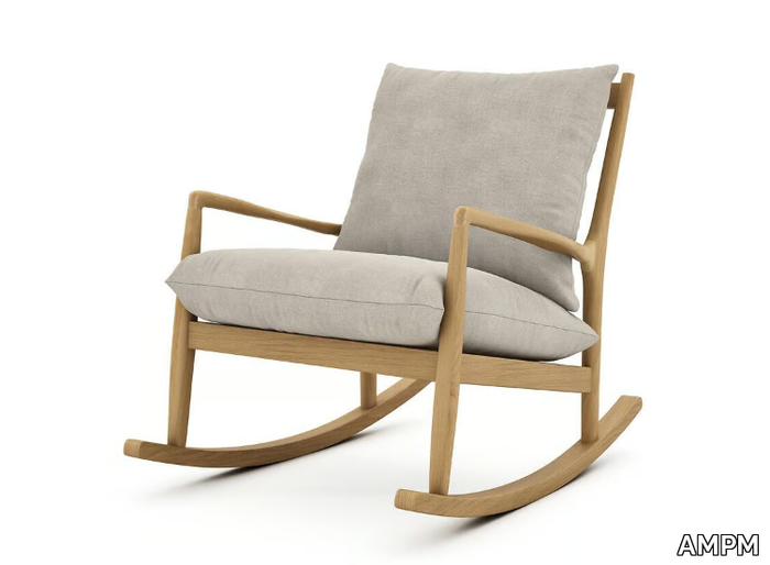 DILMA - Rocking linen armchair with armrests _ AMPM