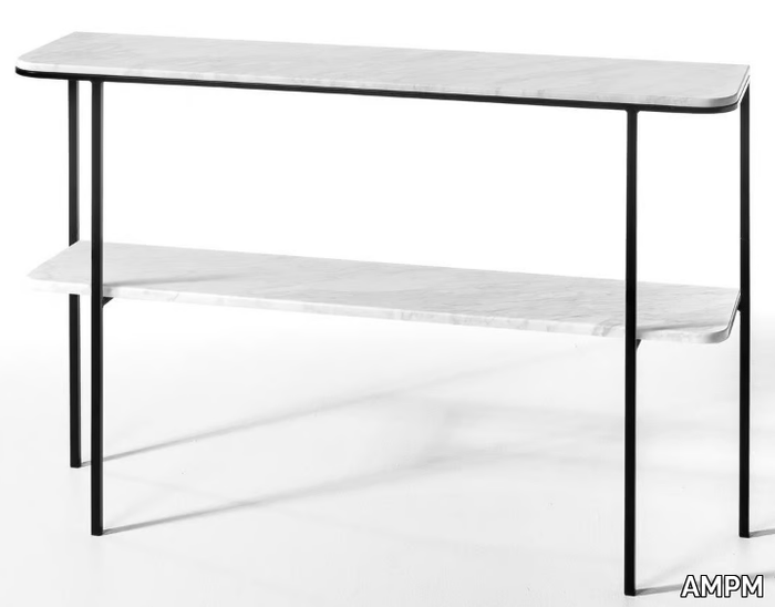 HONORIANNE - Carrara marble console table with shelving _ AMPM