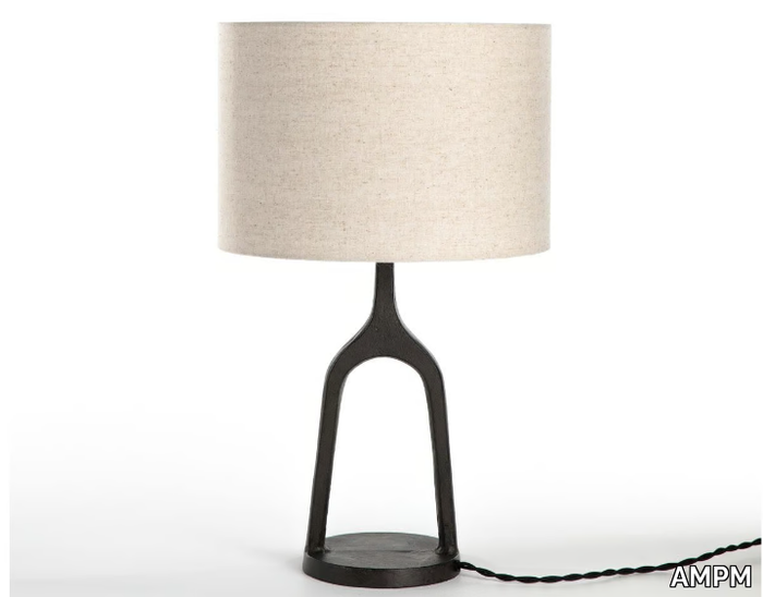 JAKOMA - Bronze table lamp with linen shade _ AMPM