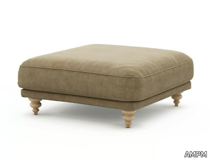 LAZARE - Upholstered velvet footstool _ AMPM