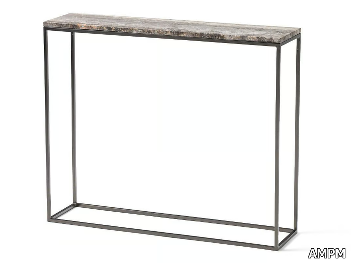 MAHAUT - Rectangular travertine console table _ AMPM