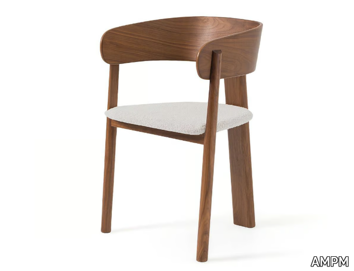 MARAIS - Walnut chair with fabric seat _ AMPM