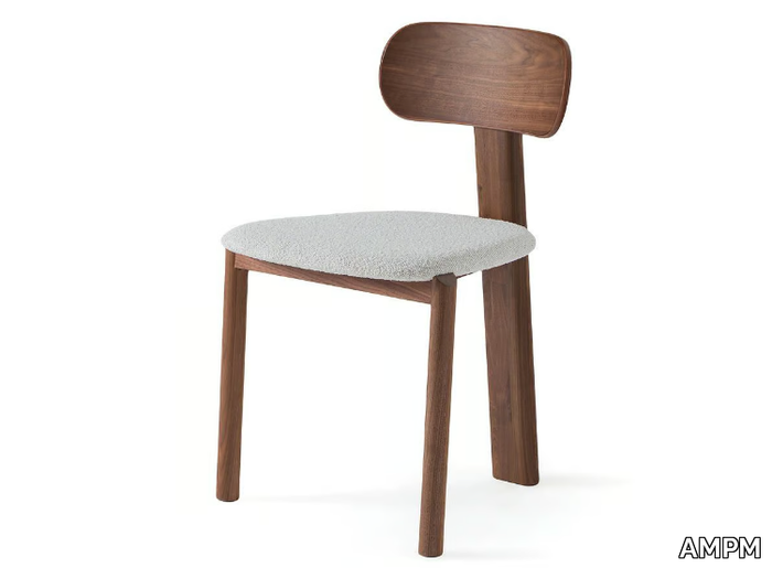 MARAIS - Walnut chair with fabric seat _ AMPM