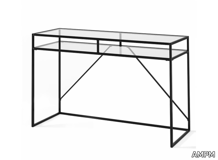 SYBIL - Rectangular tempered glass console table _ AMPM