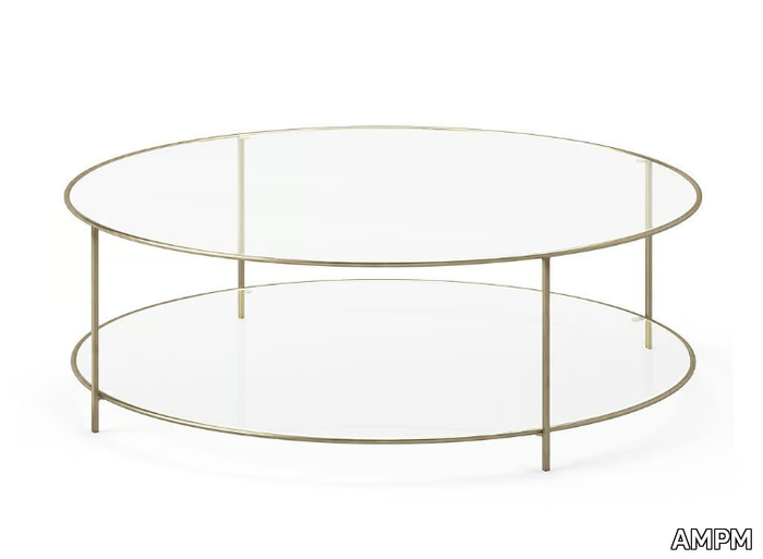 SYBIL - Low tempered glass coffee table _ AMPM