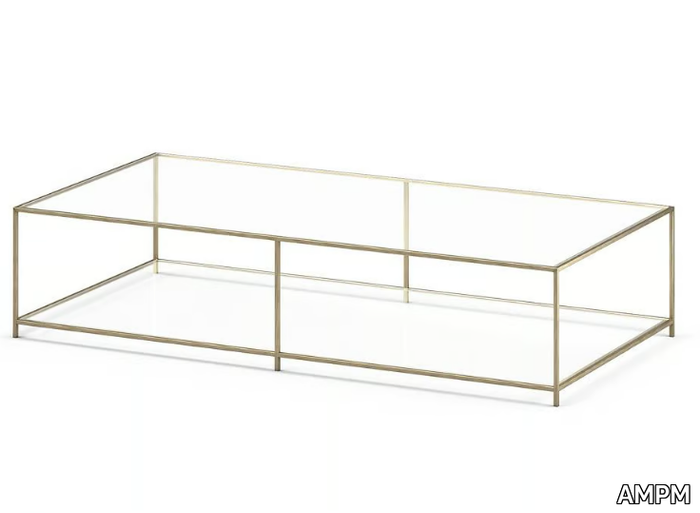 SYBIL - Rectangular low tempered glass coffee table _ AMPM